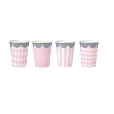 Partybecher rosa weiß