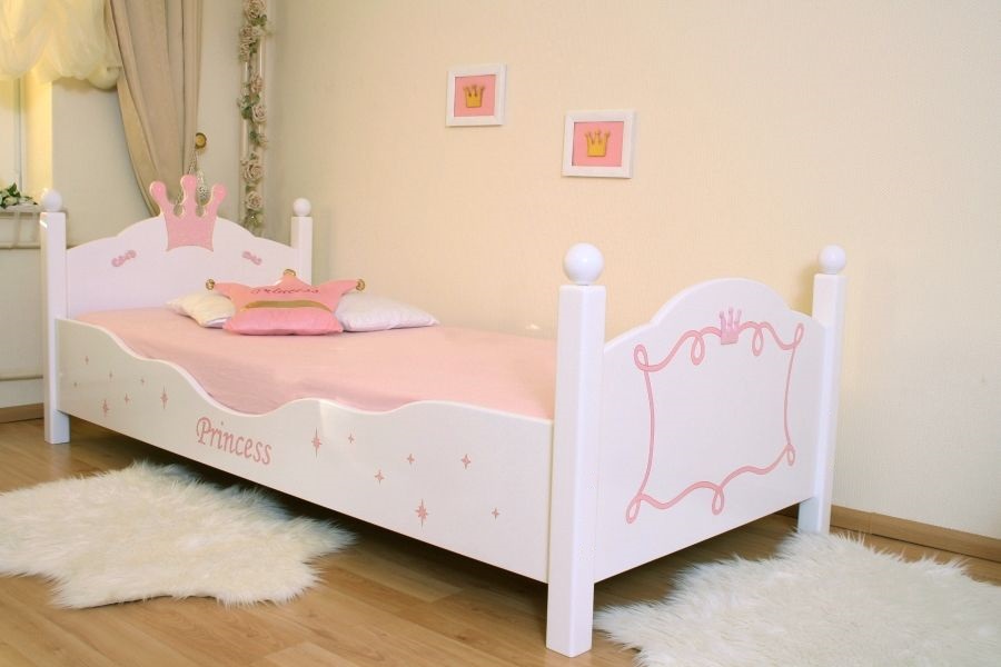 Kinderbett Bett Kinderzimmer Kids weiss rosa Prinzessin 