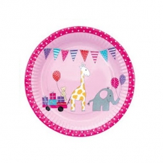 PARTY Pappteller Tiere rosa