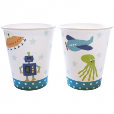 PARTY Becher blau Roboter