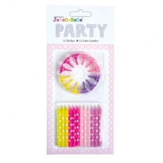 Party Kerzen + Kuchenhalter pink