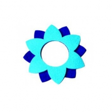 Filzdeko Blume trkis-blau