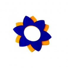 Filzdeko Blume gelb-blau