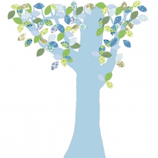Tapetenbaum gro hellblau-blau-grn