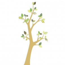 Tapetenbaum Vogel gold-grn