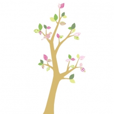 Tapetenbaum Vogel gold-grn-rosa