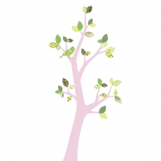 Tapetenbaum Vogel rosa-grn