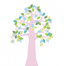 Tapetenbaum rosa-blau-trkis