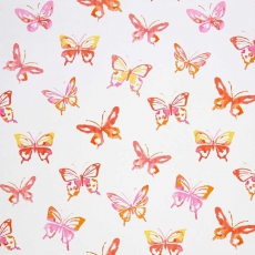 Kindertapete Schmetterlinge orange-rosa