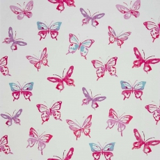 Kindertapete Schmetterlinge pink-lila