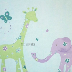 Tapete Giraffe hellblau