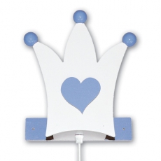 Wandleuchte Krone blau