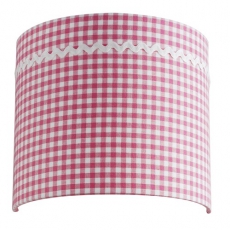 Wandlampe pink-wei-kariert