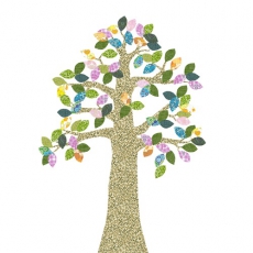Tapetenbaum beige-bunt