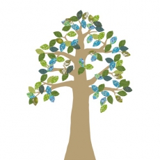 Tapetenbaum braun-blau-grn