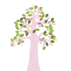 Tapetenbaum rosa-grn-pink