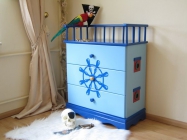 Kommode Piratenschiff blau